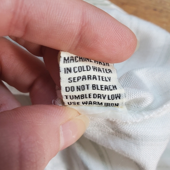 Sim‎ & Sam sage striped button up short sleeve top size small NWT - Picture 7 of 8